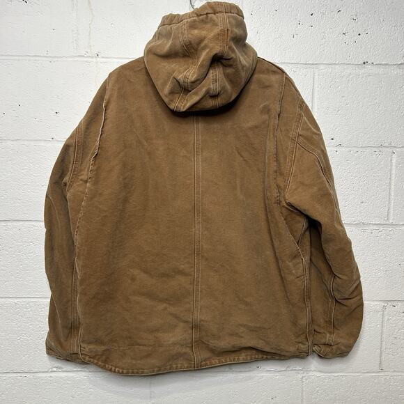 Carhartt Sherpa-Lined Hooded Detroit Jacket “Brown” J141 - Picture 2 of 12